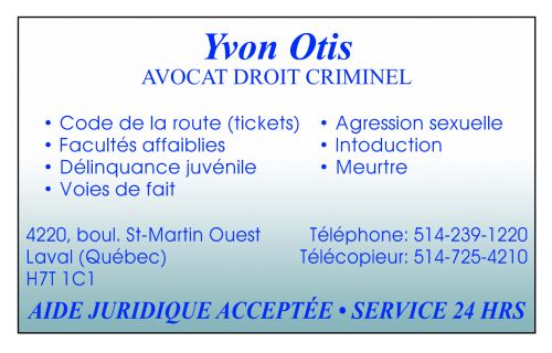 Yvon Otis - Avocat Droit Criminel